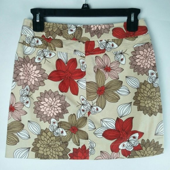 NWT Ann Taylor Loft floral Print Mini skirt pockets sz.6 - Picture 8 of 13